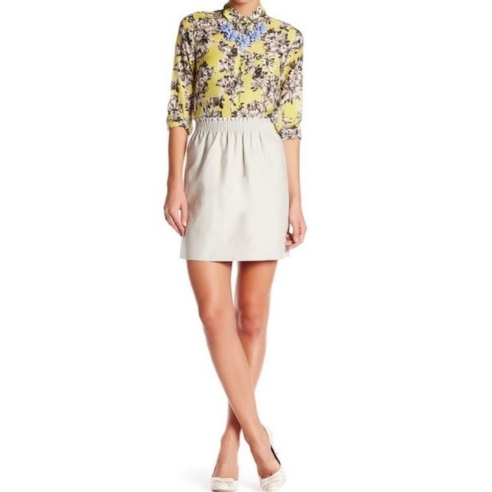 J.CREW Khaki Beige Linen Blend Mini Skirt Size 0
